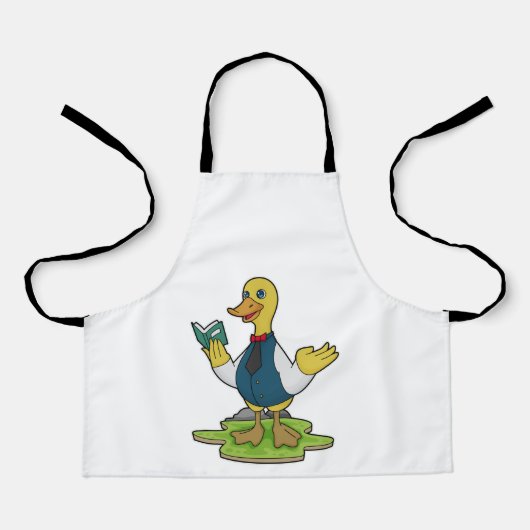 Ente als Lehrer mit Buch Schürze (Vorderseite)