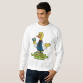 Ente als Lehrer mit Buch Sweatshirt (Vorne ganz)