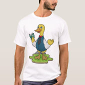 Ente als Lehrer mit Buch T-Shirt (Vorderseite)