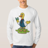 Ente als Lehrer mit Buch T-Shirt (Vorderseite)