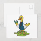 Ente als Lehrerin mit Buch Postkarte (Vorne/Hinten)
