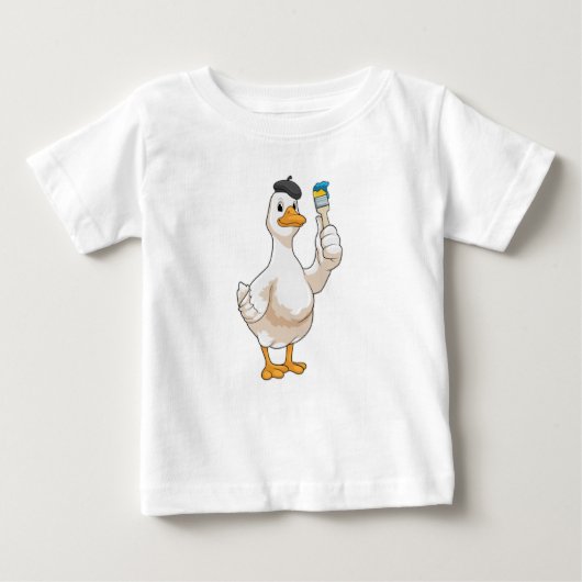 Ente als Maler mit Pinsel Baby T-shirt (Vorderseite)