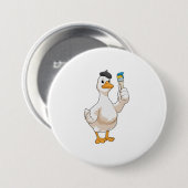 Ente als Maler mit Pinsel Button (Vorne & Hinten)