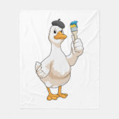 Ente als Maler mit Pinsel Fleecedecke (Vorderseite)
