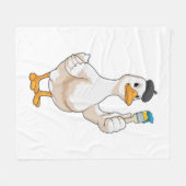 Ente als Maler mit Pinsel Fleecedecke (Vorderseite (Horizontal))