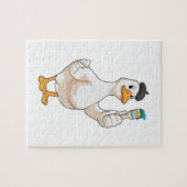 Ente als Maler mit Pinsel Puzzle (Horizontal)