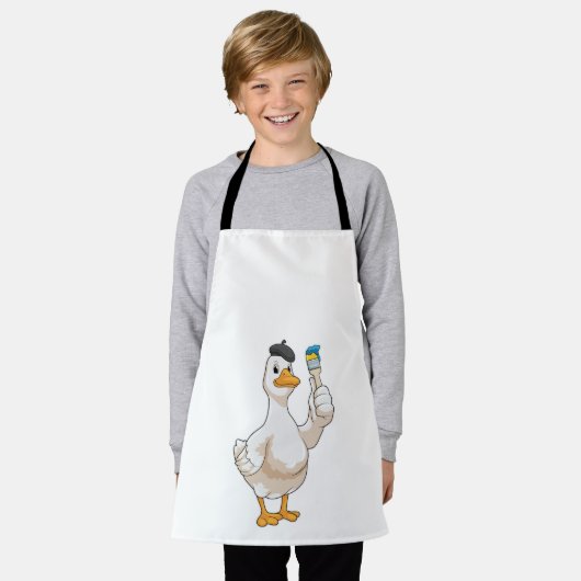 Ente als Maler mit Pinsel Schürze (Getragen)