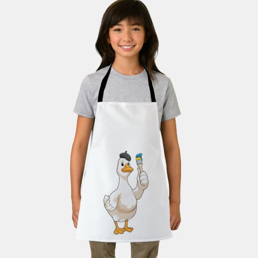 Ente als Maler mit Pinsel Schürze (Insitu)