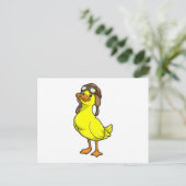 Ente als Pilot mit Kappe und Schutzbrille Postkarte (Stehend Vorderseite)