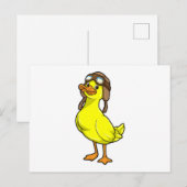 Ente als Pilot mit Kappe und Schutzbrille Postkarte (Vorne/Hinten)