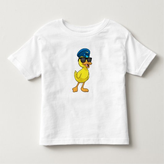 Ente als Pilot mit Pilotenhut Kleinkind T-shirt (Vorderseite)