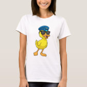 Ente als Pilot mit Pilotenhut T-Shirt (Vorderseite)