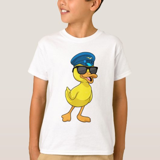 Ente als Pilot mit Pilotenhut T-Shirt (Vorderseite)