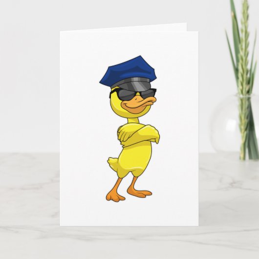 Ente als Polizeibeamter mit Polizeischutz Karte (Vorderseite)