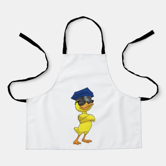 Ente als Polizeibeamter mit Polizeischutz Schürze (Vorderseite)