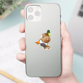 Ente als Skater mit Skateboard Aufkleber (Telefon)