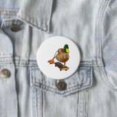 Ente als Skater mit Skateboard Button (Beispiel)
