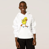 Ente als Skater mit Skateboard Hoodie (Vorne ganz)