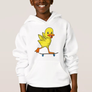 Ente als Skater mit Skateboard Hoodie
