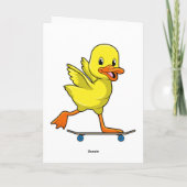 Ente als Skater mit Skateboard Karte (Rückseite)