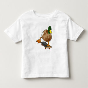 Ente als Skater mit Skateboard Kleinkind T-shirt