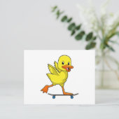 Ente als Skater mit Skateboard Postkarte (Stehend Vorderseite)
