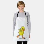 Ente als Skater mit Skateboard Schürze (Getragen)