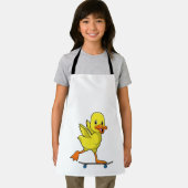 Ente als Skater mit Skateboard Schürze (Insitu)