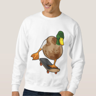 Ente als Skater mit Skateboard Sweatshirt