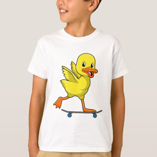 Ente als Skater mit Skateboard T-Shirt (Vorderseite)