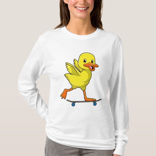 Ente als Skater mit Skateboard T-Shirt (Vorderseite)