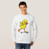Ente als Skater mit Skateboard T-Shirt (Vorne ganz)