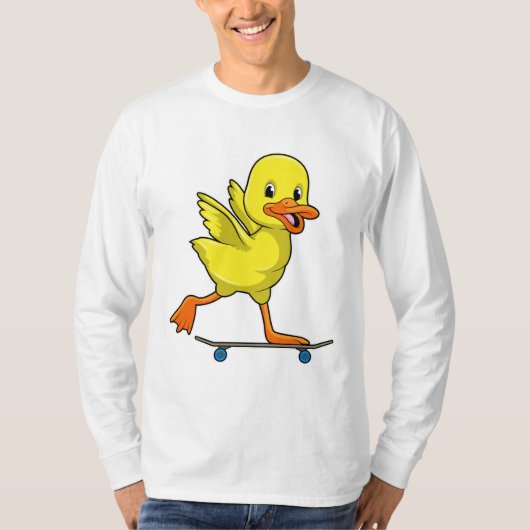 Ente als Skater mit Skateboard T-Shirt (Vorderseite)