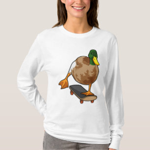 Ente als Skater mit Skateboard T-Shirt