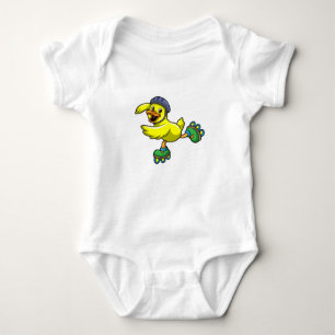 Ente als Skater mit Skaten & Helmet Baby Strampler