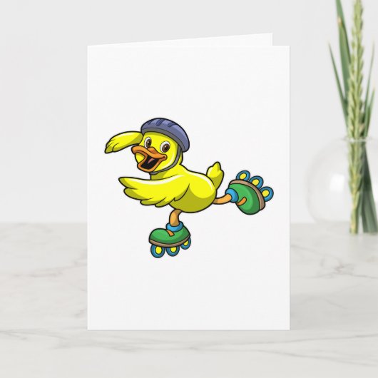 Ente als Skater mit Skaten & Helmet Karte (Vorderseite)