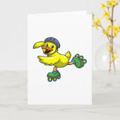Ente als Skater mit Skaten & Helmet Karte (Gelbe Blume)