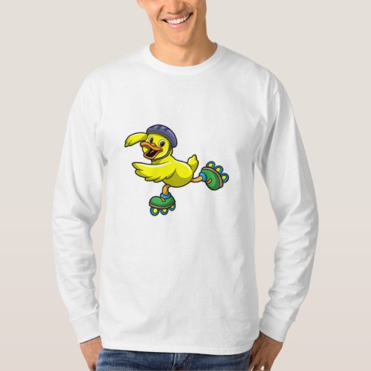 Ente als Skater mit Skaten & Helmet T-Shirt (Vorderseite)