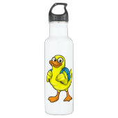 Ente als Student mit Backpack Edelstahlflasche (Vorderseite)