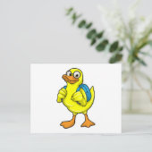 Ente als Student mit Backpack Postkarte (Stehend Vorderseite)