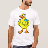 Ente als Student mit Backpack T-Shirt (Vorderseite)