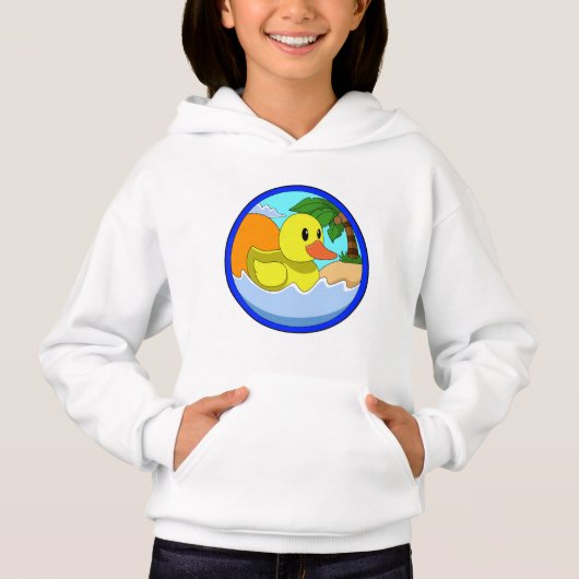 Ente am Strand mit Palmen.PNG Hoodie (Vorderseite)
