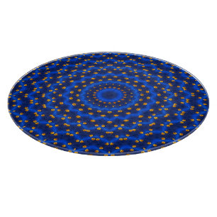 Ente auf Blau Kaleidoscope Klein Schneidebrett
