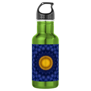 Ente auf Blau Kaleidoskop Edelstahlflasche