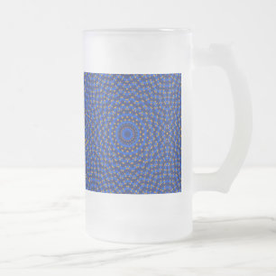 Ente auf Blau Kaleidoskop Klein Mattglas Bierglas