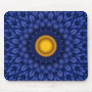Ente auf Blau mit Gelb Mousepad