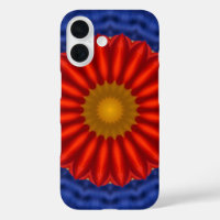 Ente auf blau mit rotem Kaleidoskop