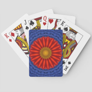 Ente auf blau mit rotem Kaleidoskop Spielkarten