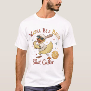 Ente auf Decke: Nur Baller Vibes - Baseball Spaß T T-Shirt