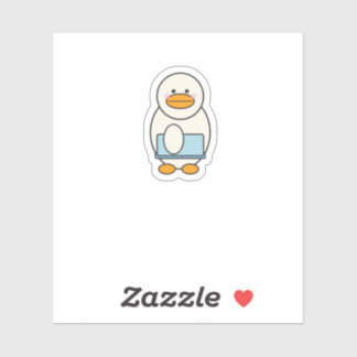 Ente auf dem Weg zur Arbeit, lustige Arbeit Aufkleber